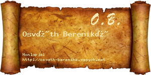 Osváth Bereniké névjegykártya